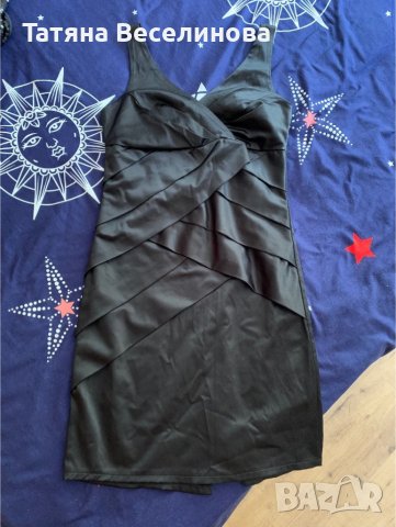 Като НОВА сатенена черна рокля, снимка 5 - Рокли - 37868202