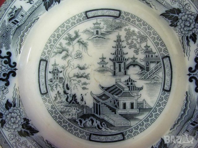 19 век Антик- VILLEROY BOCH Порцеланова Чиния Германия, снимка 3 - Антикварни и старинни предмети - 37030398