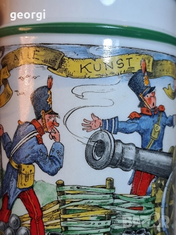 колекционерска немска музикална халба за бира с калаен похлупак 29/1, снимка 7 - Антикварни и старинни предмети - 52035883