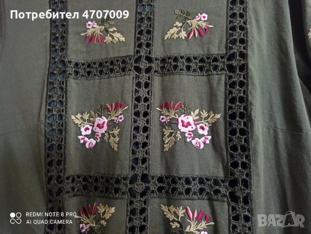 Продавам рокля - маслено зелена. Размер L, снимка 2 - Рокли - 54228392