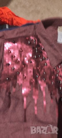 Дамски ризи дълъг ръкав с пайети и перли избор номерация, снимка 7 - Тениски - 42421442