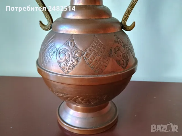 Deposee art deko. Стара медна амфора, ваза , снимка 4 - Антикварни и старинни предмети - 49235006