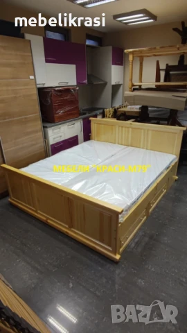 Спалня с 4 чекмеджета,с 2 високи табли  -МАСИВ . Налична!, снимка 4 - Спални и легла - 50808633