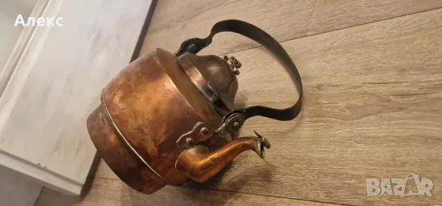 Античен, голям, кован, меден чайник– 3.2л, снимка 9 - Антикварни и старинни предмети - 48839237