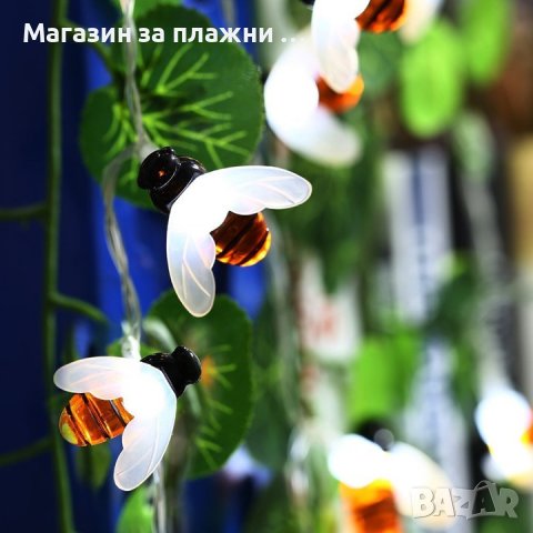 Декорация за градина соларни лампи със соларен панел с дизайн на пчели - КОД 3702, снимка 4 - Външни лампи - 37041959