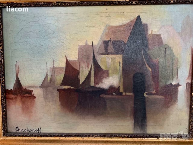 ЧАЧАРОВ МАСЛО - ПЛАТНО преди 1900 г. МНОГО РЯДЪК!!!, снимка 2 - Картини - 33800034