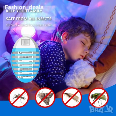 Нови 4 броя уред срещу комари, насекоми Убиец за контакт с UV светлина, снимка 2 - Други стоки за дома - 39553986