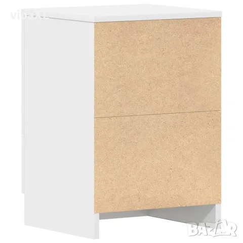 vidaXL Нощни шкафчета, 2 бр, бели, 38x35x56 см, инженерно дърво, снимка 9 - Шкафове - 56147708