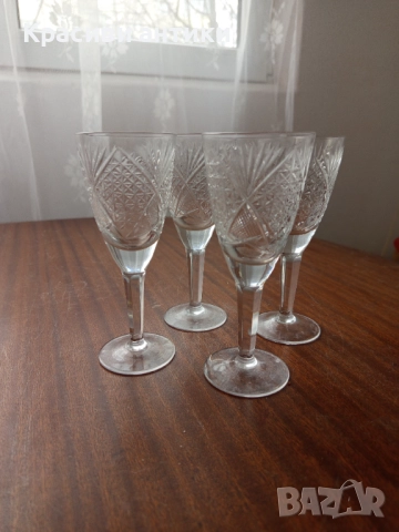  Кристални , руски ,съветски чаши за вино, снимка 6 - Други ценни предмети - 52647432