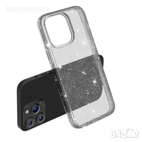 iPhone 16 Pro Max (6.9) Силиконов кейс Shine 2 mm брокатен и Протектор, снимка 3 - Калъфи, кейсове - 49843444