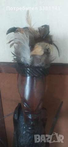 Продавам голяма масивна дървена фигура, снимка 3 - Колекции - 54234583