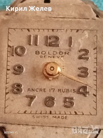 Стар механичен часовник дамски BOLDOR GENEVA SWISS MADE за КОЛЕКЦИОНЕРИ 46108, снимка 4 - Антикварни и старинни предмети - 50420362