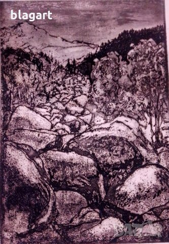 Стара графика "Златните мостове", снимка 2 - Антикварни и старинни предмети - 35066637