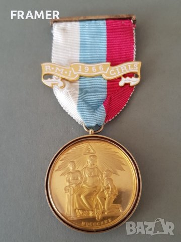 Сребърен позлата емайл Медал Орден Масонски Англия Лондон 2, снимка 2 - Антикварни и старинни предмети - 42484417