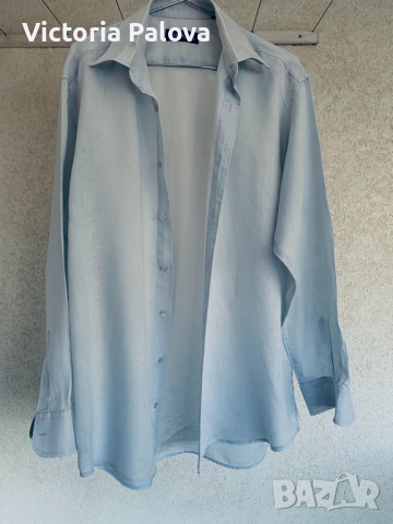 BERTO LUCCI ленена риза L Италия, снимка 8 - Ризи - 36437662