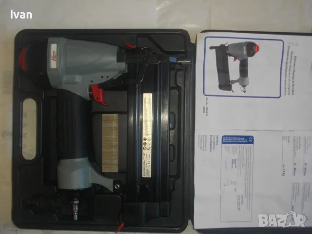 НОВ Голям комбиниран до 50 мм консуматив НЕМСКИ оригинален ПНЕВМАТИЧЕН ТАКЕР дърводелски Power TEC, снимка 3 - Други инструменти - 47532066