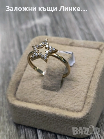 Златен Пръстен 1.29гр / 14К, снимка 3 - Пръстени - 52750252