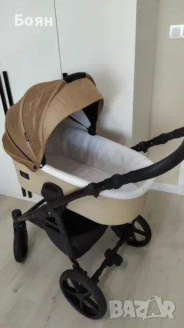 Бебешка количка 3в1 Buba Karina Light Beige / Светла Бежова, снимка 4 - Детски колички - 55777052