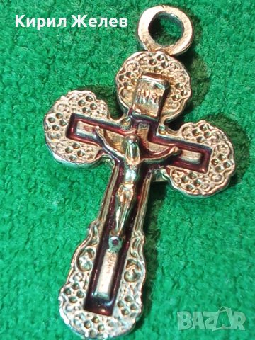 JERUSALEM СТАР ЙЕРУСАЛИМСКИ КРЪСТ РАЗПЯТИЕ ПОСРЕБРЕНА БЛАГОРОДНА ЕМАЙЛИРАНА СТОМАНА ЙЕРУСАЛИМ 18153, снимка 2 - Антикварни и старинни предмети - 34896214