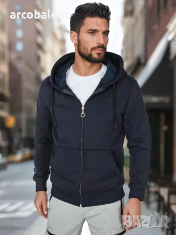 Мъжки суичър с цип и качулка, 4цвята , снимка 10 - Суичъри - 49472610
