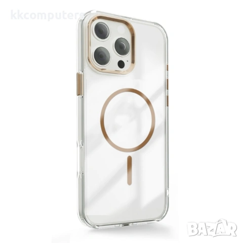 Силиконов кейс bSmart Clear Thin Magsafe, За iPhone 17 Pro Max (6.9), Златен, снимка 2 - Калъфи, кейсове - 54204216