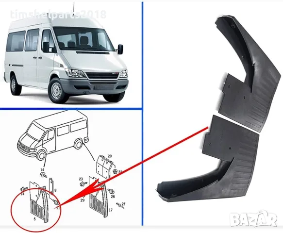 2 броя Калобрани за Mercedes Sprinter 1995-2006 -VW LT 1996-2006