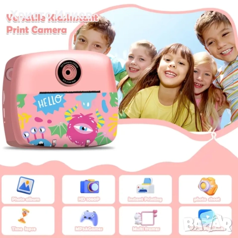 Фотоапарат за моментни снимки Камера мини Принтер с карта памет и хартия Подаръчен комплект, снимка 15 - Фотоапарати - 51341903