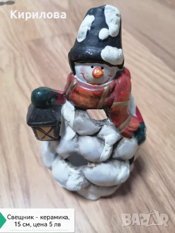 Свещник снежен човек , снимка 1