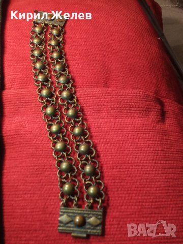 19 ВЕК ВЪЗРОЖДЕНСКА БРОНЗОВА ЕТНОГРАФСКА ГРИВНА РЪЧНА МАЙСТОРСКА СТАРА ИЗРАБОТКА НАКИТ УНИКАТ 27123, снимка 6 - Антикварни и старинни предмети - 36060617