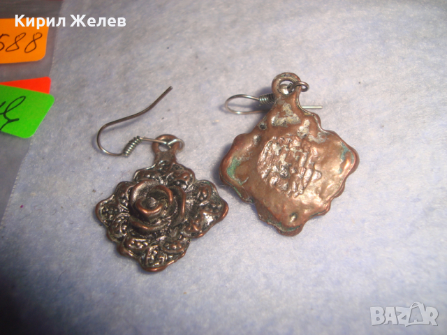 СТОРИ ФЛОРАЛНИ ПОСРЕБРЕНИ МЕДНИ АР НУВО СТИЛ ВИНТИДЖ ОБЕЦИ 17588, снимка 5 - Обеци - 36510485