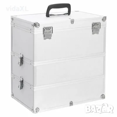 vidaXL Куфар за гримове, 37x24x40 см, сребрист, алуминий(SKU:91839), снимка 1 - Други - 49562803