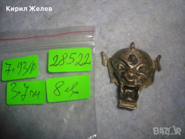 СТАРА ГОТИЧЕСКИ СТИЛ МИНИ - МАСКА ФИГУРКА СРЕБРИСТА МЕТАЛНА за КОЛЕКЦИЯ 28522, снимка 5 - Колекции - 37685801