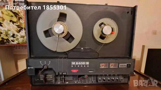 Ролков магнетофон Унитра М2405S UNITRA с две тонколони и десет ролки с музика, снимка 2 - Други - 47614551