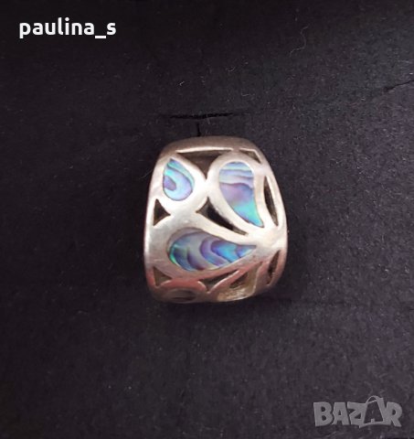 Масивен сребърен пръстен проба 925 с кралски седеф - "Абалон" , снимка 4 - Пръстени - 34975726