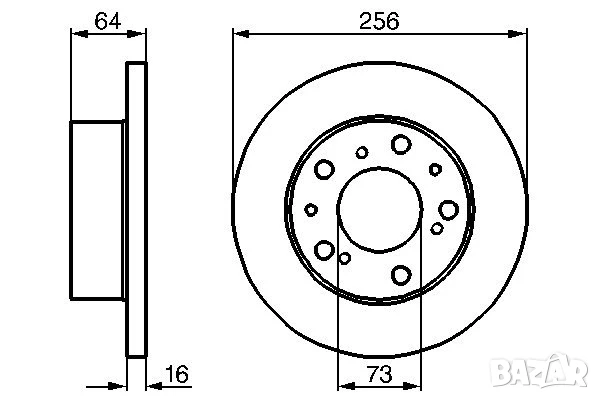 Диск спирачен преден дeсен/ляв за ALFA ROMEO,CITROEN,FIAT,PEUGEOT,MULTICAR № C1191P, снимка 4 - Части - 50602597