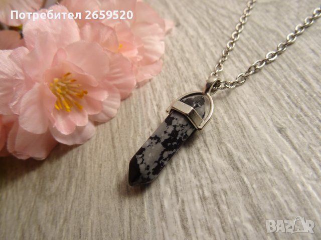 Дамско колие от естествен камък и стомана