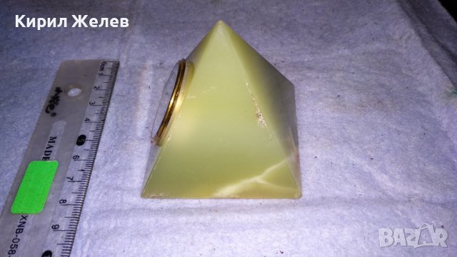 Настолен ЧАСОВНИК ЕГИПЕТСКА ПИРАМИДА от МРАМОРЕН ЗЕЛЕН ОНИКС МАРКОВ КВАРЦОВ МЕХАНИЗЪМ 34004, снимка 17 - Декорация за дома - 38927502
