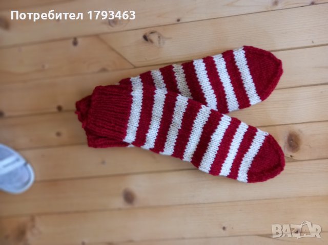Ръчно плетени вълнени чорапи размер 40, снимка 1