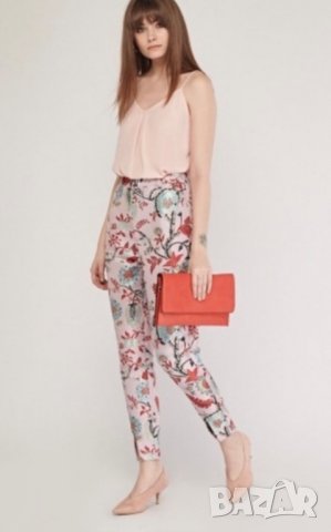 Елегантен дамски панталон с бродерии, подходящ и за официален повод, луксозен, тип цигара XS S S/M