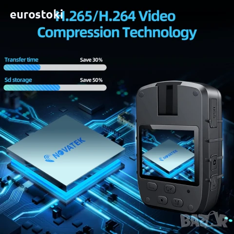 CAMMHD C8-32GB 2K/1296P телесна камера, 11-12 часа видеозапис, нощно виждане, IP67 водоустойчива , снимка 4 - Камери - 51086199