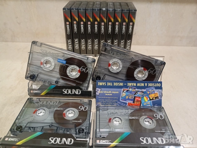 Лот от няколко аудио касети Emtec Sound Basf 90/ 60 нормални ленти