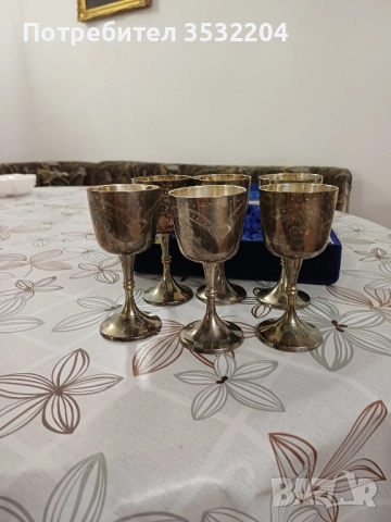 6 посребрени чаши, снимка 4 - Антикварни и старинни предмети - 52121566