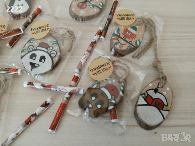 Коледна играчка с късметче ръчно рисувана , снимка 4 - Коледни подаръци - 52225517