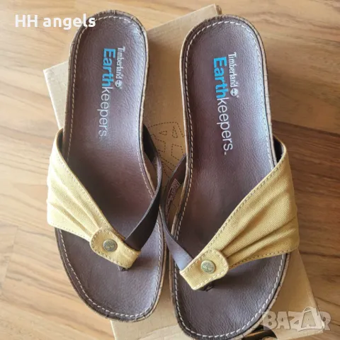 Timberland чисто нови чехли в кутия,естествена кожа, снимка 3 - Чехли - 48085514
