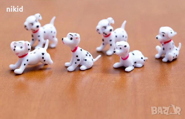 мини Далматинци далматинец куче малки кученца PVC 6 бр фигурки топери за игра украса торта играчки , снимка 4 - Фигурки - 19016009