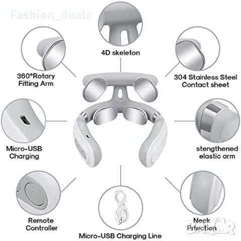 Нов преносим Масажор за врата при болки в шията с функция за загряване, снимка 2 - Масажори - 35573568