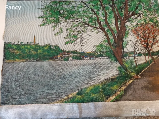 Китайски ситопечат "Изглед към реката" 1940 г , снимка 12 - Колекции - 47695078