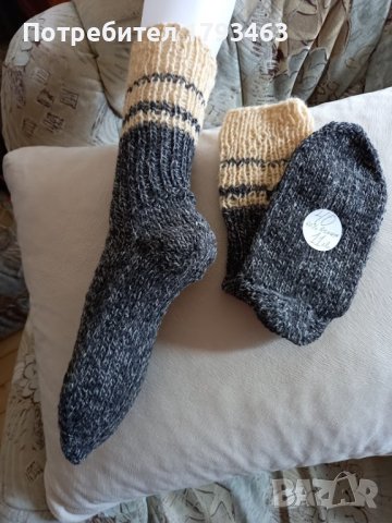 Ръчно плетени чорапи размер 40, снимка 1 - Мъжки чорапи - 39693434