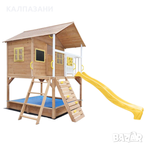 Голяма Детска Къща GINGER HOME с Пясъчник и Пързалка, за Игра на Открито в Двора и Градината, Дървен, снимка 4 - Други - 44670250