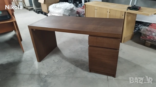 Бюро за офиса или за вкъщи 140/65/73см цвят кафяв - махагон с вградено шкафче, снимка 9 - Бюра - 51230366